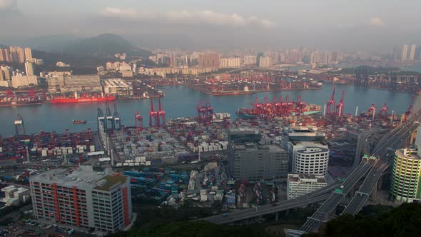 Containers Port Skyview  Hong Kong alt
