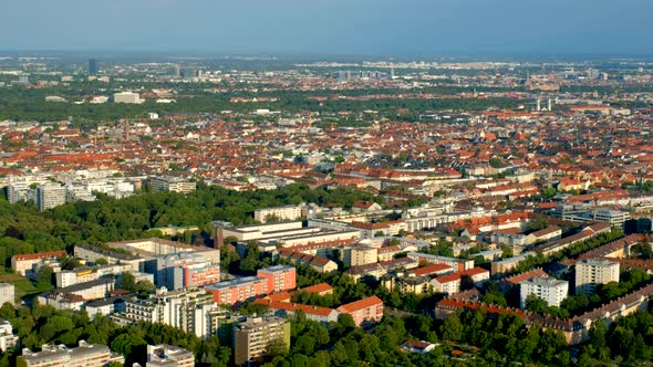 Aerial View of Munich. Munich, Bavaria, Germany alt