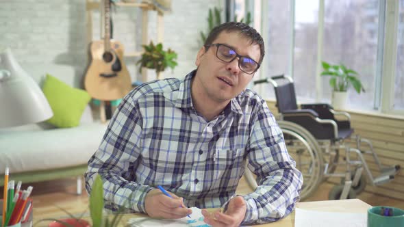 Adult Male Autistic Looking at Camera alt