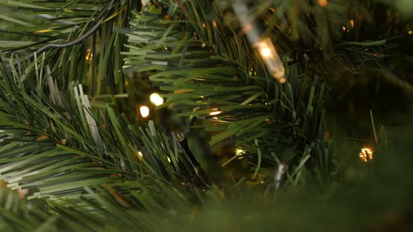 Close-up of  Christmas fairy-lights on garland  4K 2160p 30fps UltraHD footage - Dot  LED sparkling  alt