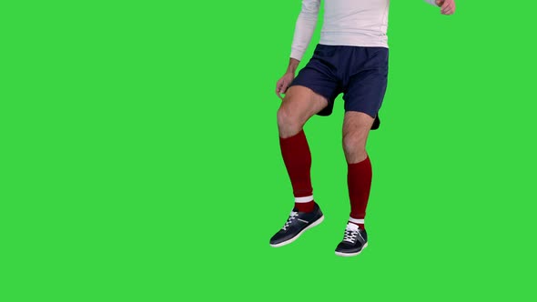 Football Player Fails the Penalty on a Green Screen Chroma Key alt