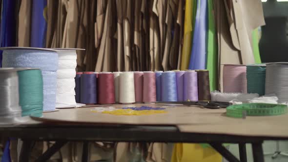 Fashion Designer's Workplace in Studio Close Up alt