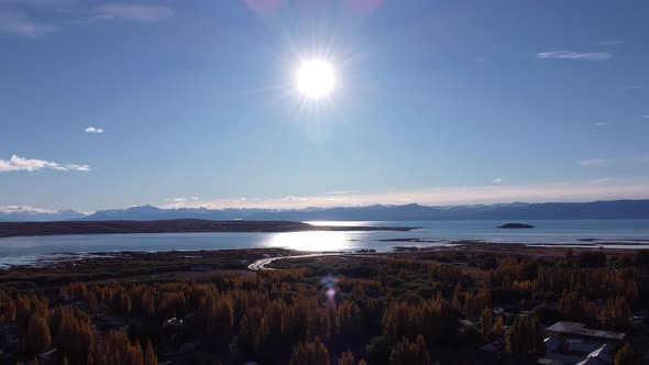 Patagonia landscape. Famous city of El Calafate at Patagonia Argentina alt
