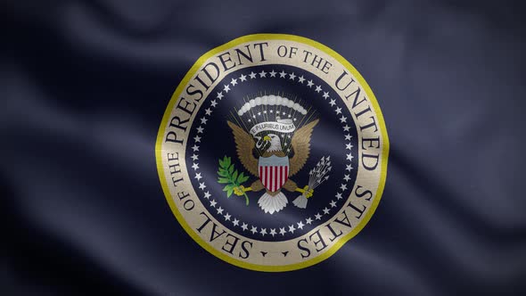 Seal Of The President Of The United States Flag Loop Background 4K alt