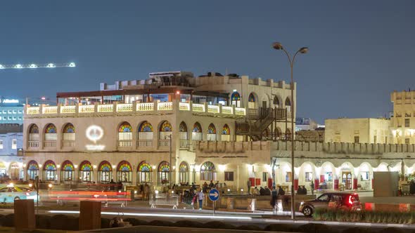 Souq Waqif Night Timelapse in Doha Qatar alt