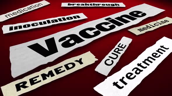 Vaccine Cure Medicine Breakthrough Remedy Treatment Headlines 3d Animation alt