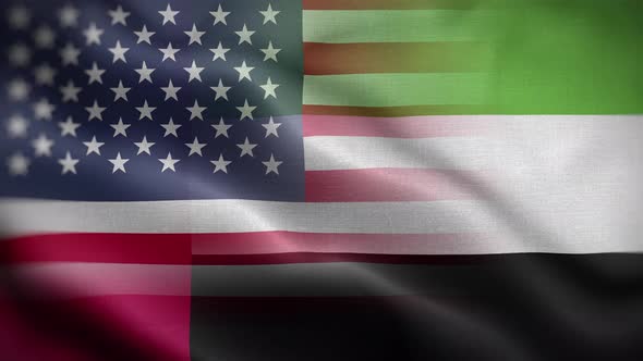 USA United Arab Emirates Flag Loop Background 4K