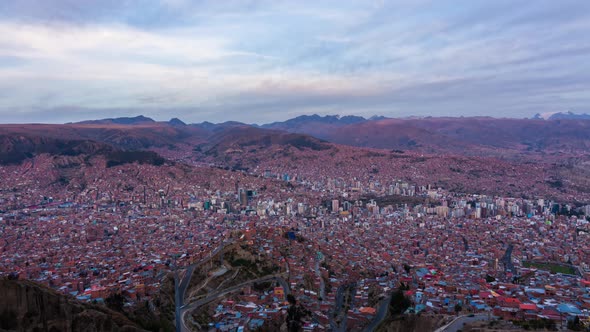Timelapse La Paz Sunset View City From Height