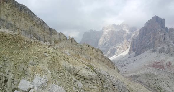 Aerial drone view of landscapes in the mountains. alt