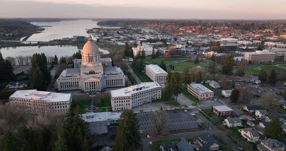 Olympia Capital Dome Aerial Fly By