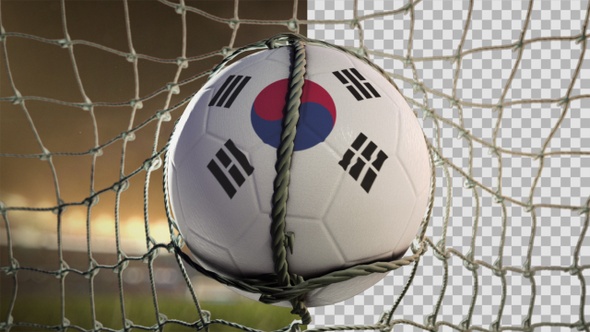 Soccer Ball Scoring Goal Night Frontal - Korea