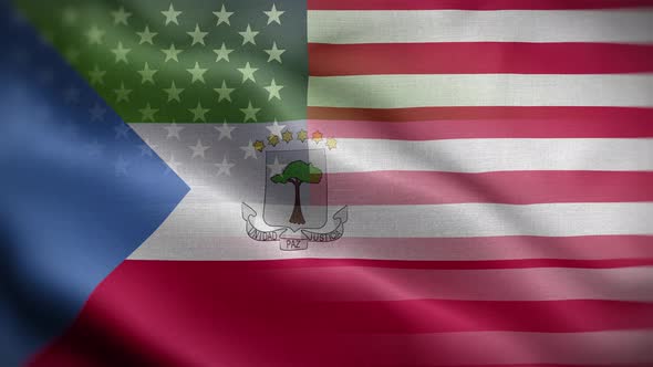 USA Equatorial Guinea Flag Loop Background 4K