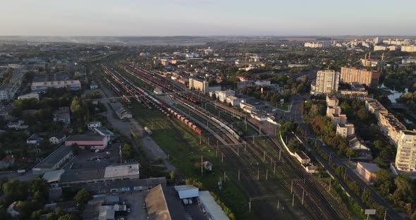 Ukraine City Rivne. Railway Connection Of Freight Trains
