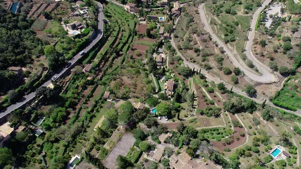 Flight Over Valldemossa on Mallorca, Balearic Islands, Spain