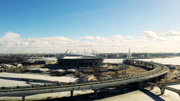 Hyperlapse Zenit Arena and ZSD Highway, Saint Petersburg, Russia