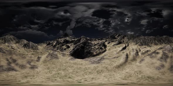 VR 360 Huge Dark Clouds Over Scottish Highlands alt