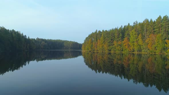 Flying Low Over The Lake In Autumn alt