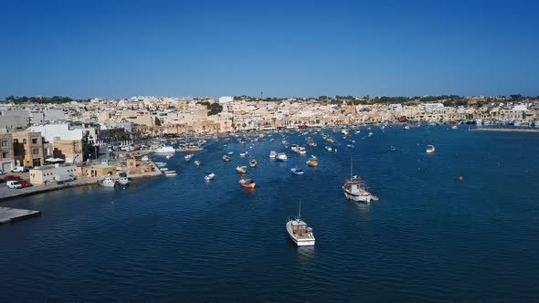 Aerial View of Marsaxlokk Harbour, Malta alt