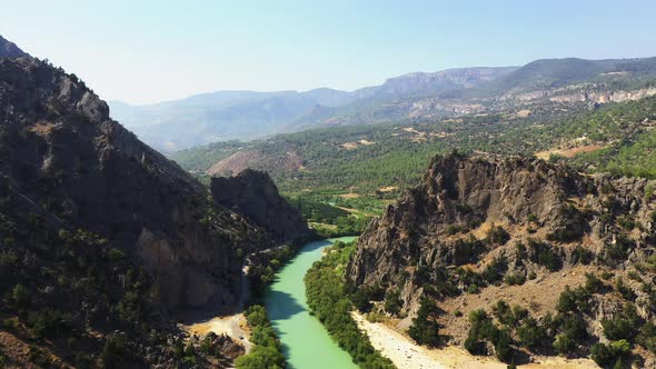 Aerial view of Ermenek is a town and district of Karaman Province in Turkey. alt