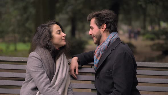 rejection of love, unrequited love.Man refuses the courtship of a woman the park alt