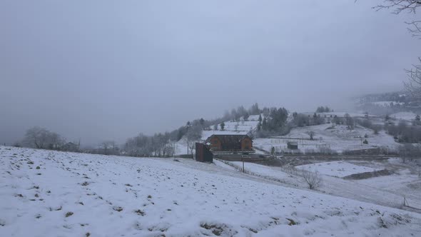 Winter landscape in Romania alt
