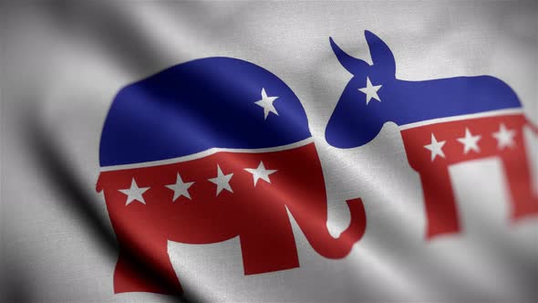 Republican & Democrat Flag Angle