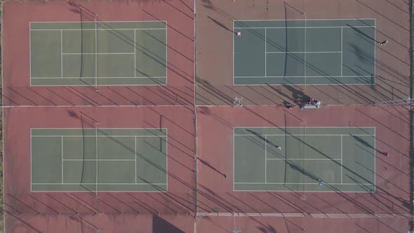 Aerial View of Tennis Courts