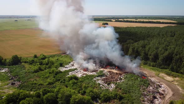 Fire at dump site in countryside