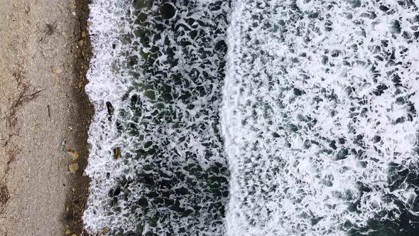 Beautiful sea waves. Foamy wave, water texture. Sea expanse landscape