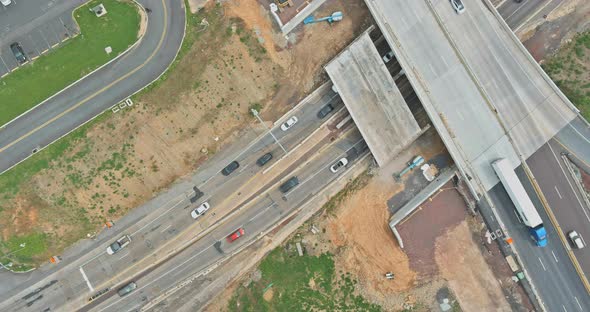 Repair Site on the Under Renovation Bridge with Road Under Construction in the US alt