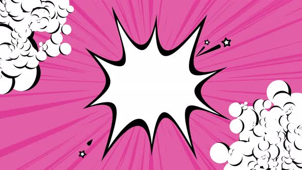 Pink and white pop art cartoon comic book background
