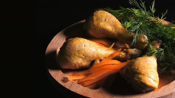 Budget Of Chicken Meal On A Wooden Plate 2