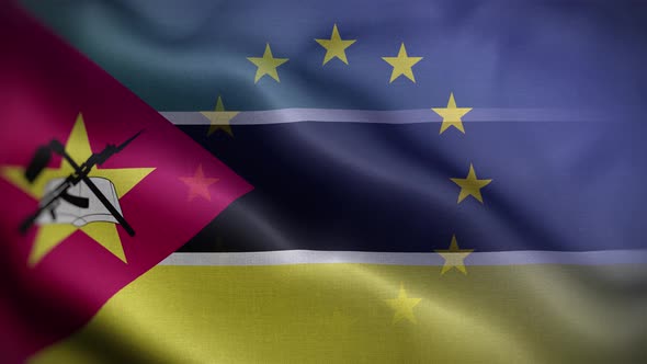 EU Mozambique Flag Loop Background 4K