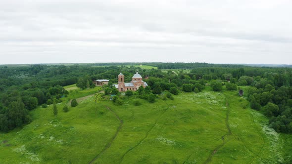 Aerial View at Old Church In The Village