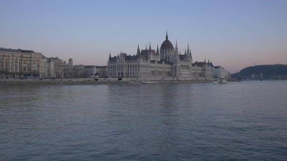 The Hungarian Parliament Building at dusk 