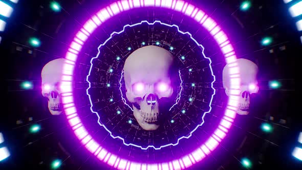 4K Skull Head VJ Tunnel Loop 02 alt