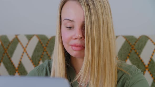 Freelancer woman working from home on lockdown in closeup 4k stock video alt