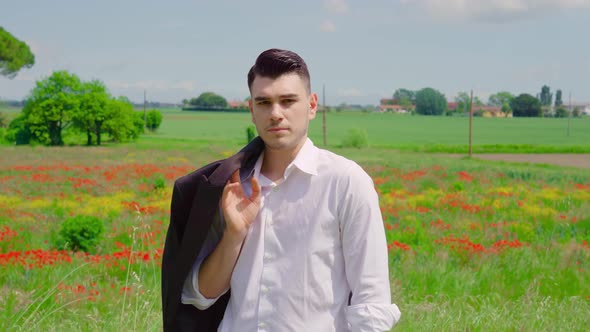 Boy with White Shirt in the Outdoors alt