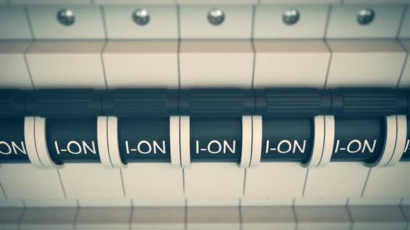 Trip Switch Fuse box. Switches "ON" position. Electricity Power Fuse Circuit alt