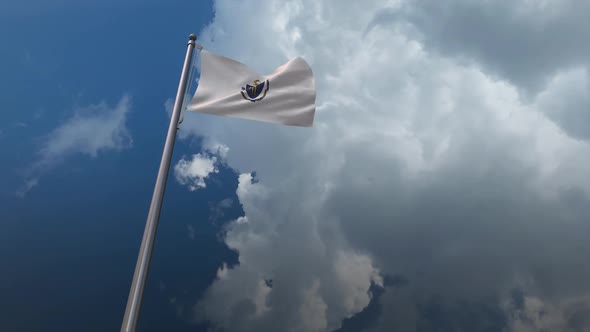 Massachusetts State Flag Waving 2K alt
