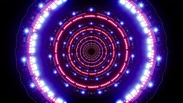 Rotating Red Lamp and Blue Light Tunnel Effect Loop 4K alt