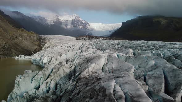 Approaching to a Massive Glacier Drone View