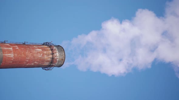 Factory Chimney with Smoke Vertical