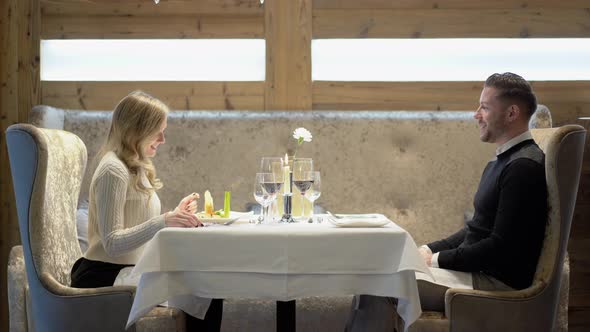 Video Couple Dining Out in Luxury Restaurant