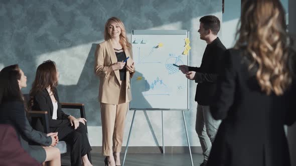 Group of Casual Looking Coworkers During Small Conference on Tembuilding and Result Discussing alt