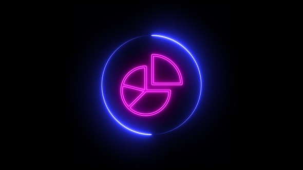 Colorful Neon Pie Chart Icon alt
