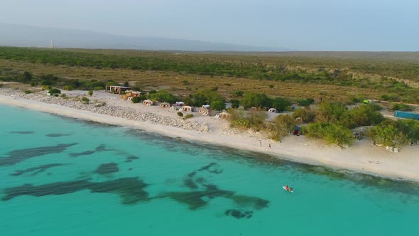 Aerial view of Eco del Mar exclusive natural lodge with ecological tent accommodations by turquoise alt