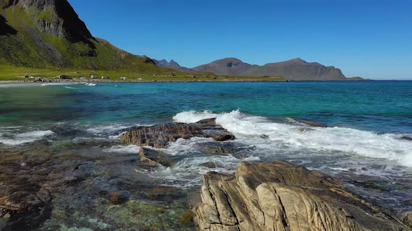 Beach Lofoten Islands Is an Archipelago in the County of Nordland, Norway alt