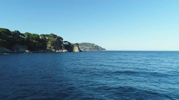 Aerial Drone View of Costa Brava in Palamos Girona Catalonia Spain alt