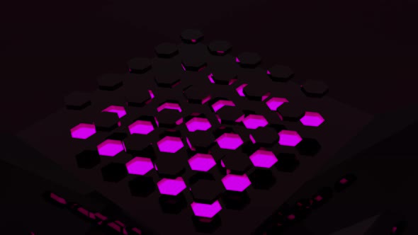 Abstract movement of colorful contrasting geometric figures and shapes alt